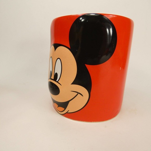 Mickey Mouse Red Ceramic Coffee Mug Handle-Shapes Mickey Silhouette Face UEJYY - Picture 2 of 15